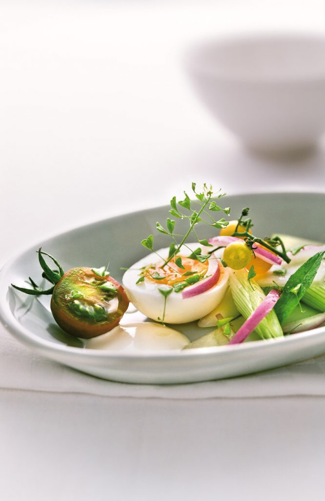 Eier Jungzwiebel Salat mit Hirtentäschel ©apolt